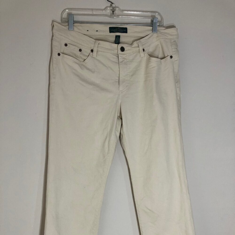 LRL Lauren Jeans Co. Women's FIve Pocket White Jeans Size 14 #NewEnglandCasual - Picture 5 of 13